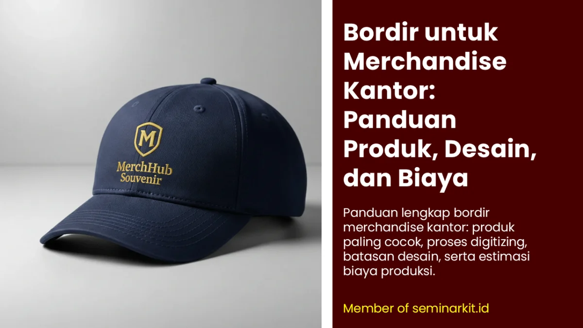 Contoh aplikasi bordir pada polo shirt dan topi korporat