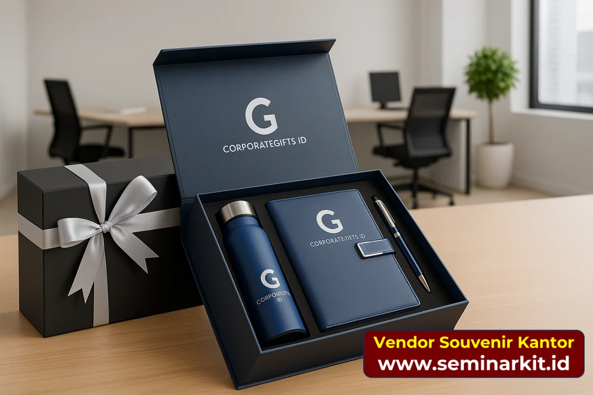 Koordinasi timeline produksi dan distribusi souvenir kantor bersama vendor