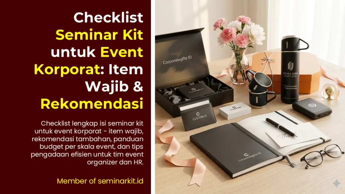 Tahap quality control seminar kit sebelum dikirim ke venue