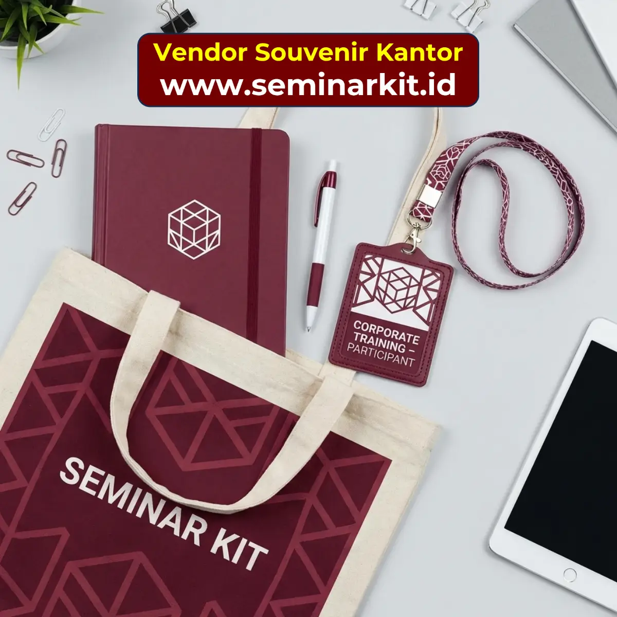 Distribusi corporate gift saat seminar bisnis