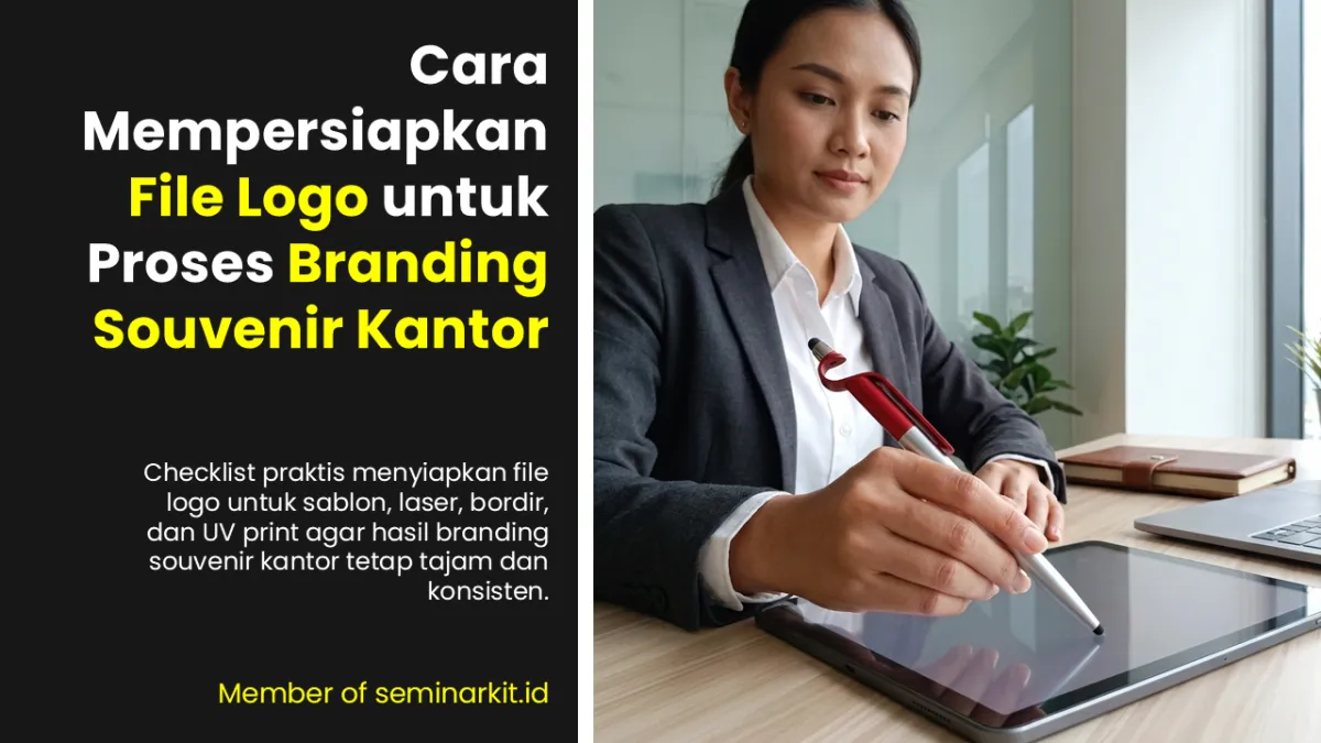 Persiapan file logo untuk branding souvenir kantor perusahaan