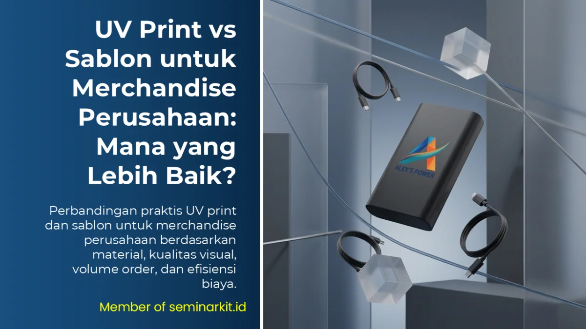 UV print vs sablon merchandise perusahaan