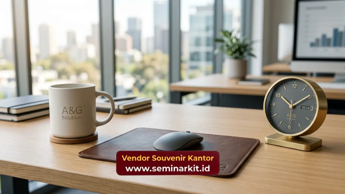 Souvenir Corporate Karyawan di Meja Kerja