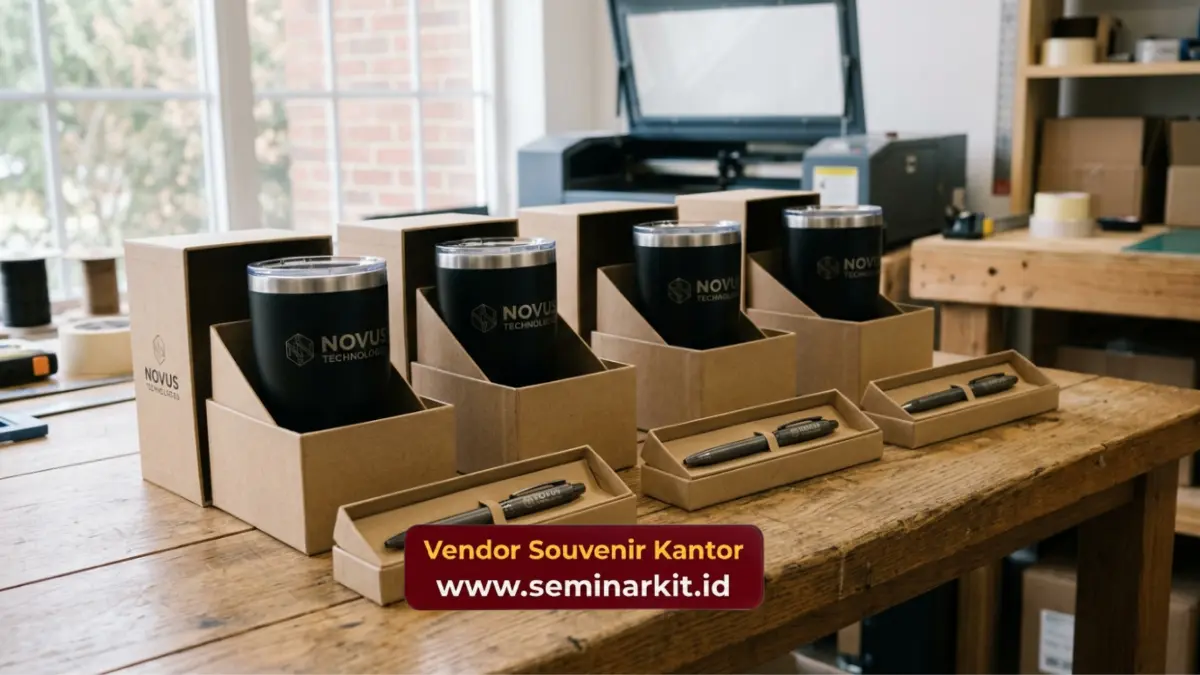 Hasil Produk Jadi Souvenir Klien Custom Logo Premium