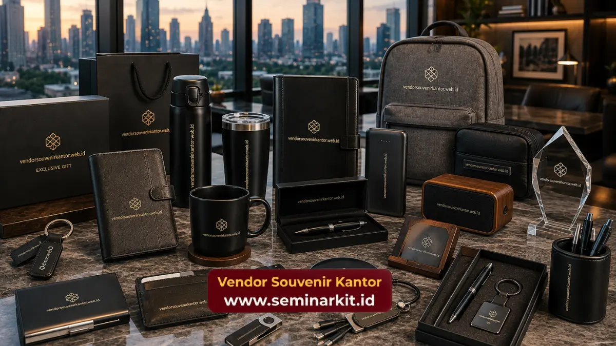 Vendor penyedia souvenir kantor custom logo budget 50 ribu